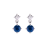 AMEN ORECCHINI IN ARGENTO 925 PRINCESS TONDI BLU ETOBLB