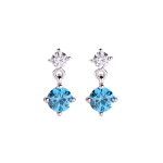 AMEN ORECCHINI IN ARGENTO 925PRINCESS TONDI ACQUA MARINA ETOBAC