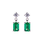 AMEN ORECCHINI IN ARGENTO 925 PRINCESS RETTANGOLARE VERDE EREBV