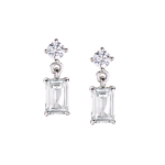 AMEN ORECCHINI IN ARGENTO 925 PRINCESS RETTANGOLARE BIANCO EREBB